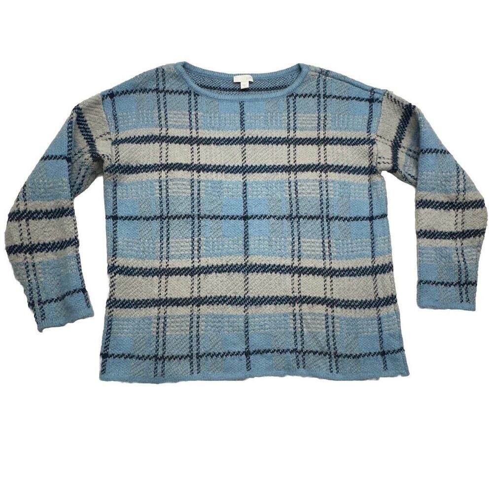 J Jill Womens Sweater Womens Small Tartan Plaid Long Sleeve Knit‎ Pullover